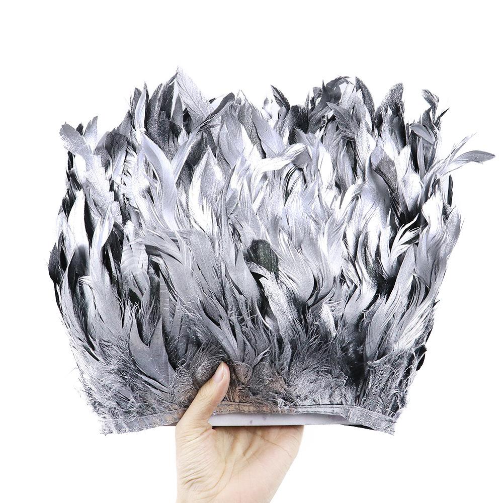 Gold And Silver Chicken Rooster Feather Decoration Rooster Feather Ribbon Diy Craft Wedding Party Holiday Decoration Sewing Ceremony