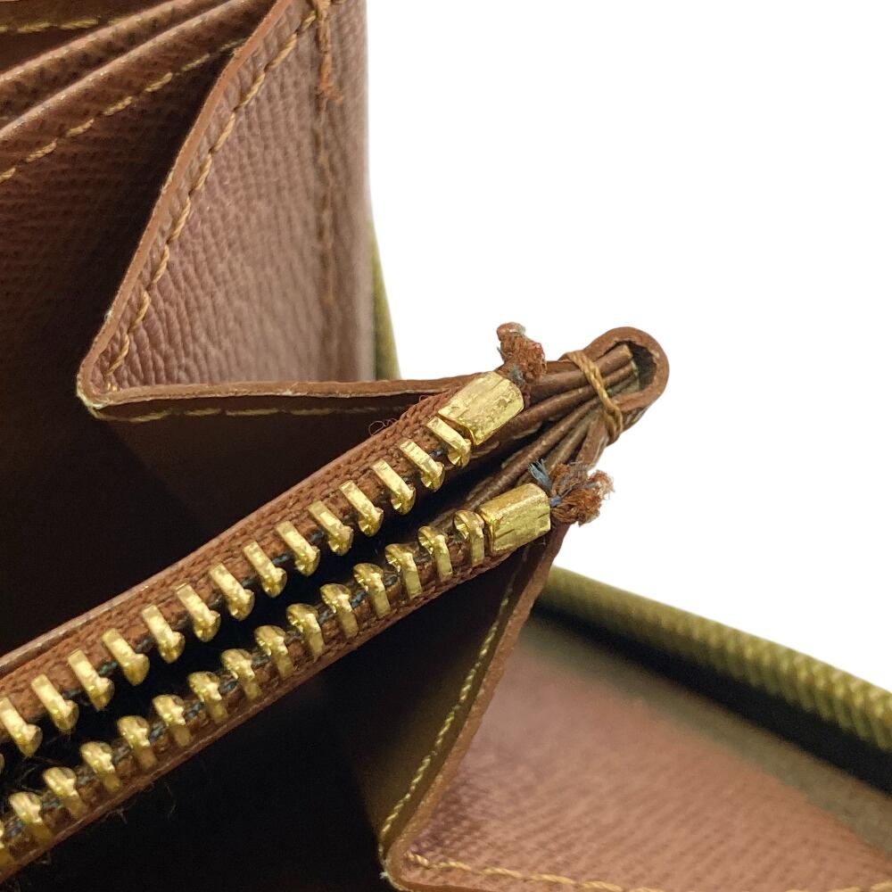 LOUIS VUITTON M42616 Zip Around Monogram leather Zippy wallet Purse Brown leather Used