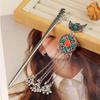 Metal Ethnic Style Hair Stick Silver Hanfu Hair Fork  Costume Headdress