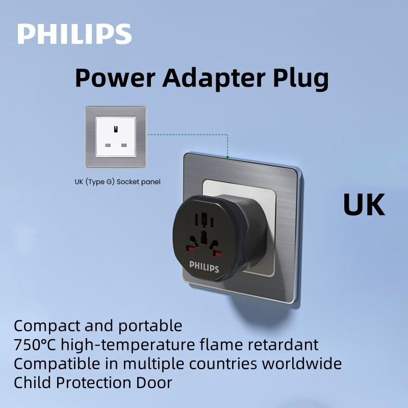 Philips Power Adapter Plug EU/Aus/US/UK (Type C) Universal Adapter Plug