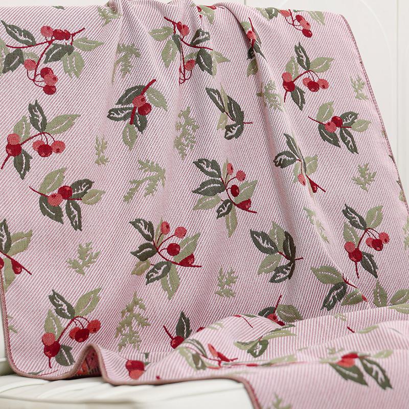 80x160cm Little Cherry Bath Towel Pure Cotton Gauze Soft Bath Towels for Men and Women, Absorb Water and Dry Quickly Large Towels