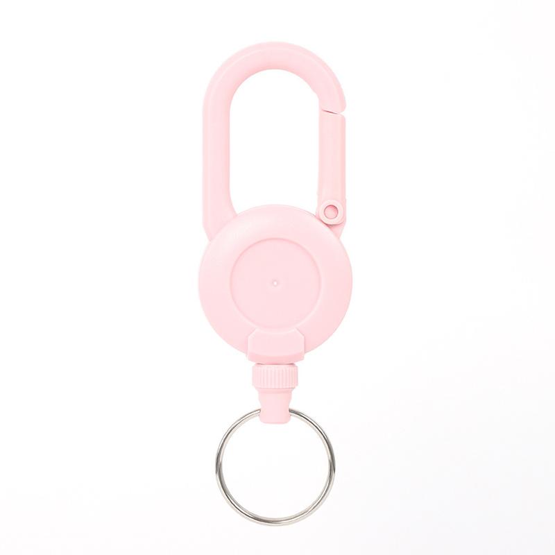 Macaron Color Retractable Keychain Outdoor Anti-Theft Easy-To-Pull Buckle Wire Rope Reel Elastic Key Ring Retractable Tool