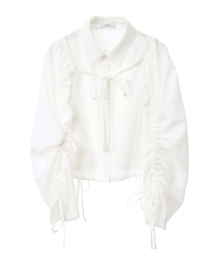 

Music Casual Bolero Sleeve Layered Shirt for White [Earth & Ecology] Women, білий