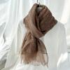 Lightweight Scarf Women's Linen Gradient Blue Dyed Sunscreen Shawl Versatile Thin Mulberry Silk Retro Spring and Autumn