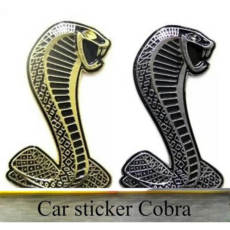 Cool Metal Snake Cobra Car Front Grille Emblem Side Mudget Badge Car Rear Suitcase Stickers Car Logo Style Accessories