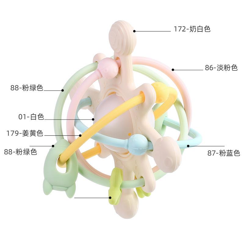 

Baby Manhattan Clutch Ball Soft Glue Rattle Bed Bell Grinding Tooth Glue Soothing Bite Music 0-3 Years Old Baby Toy молочный белый