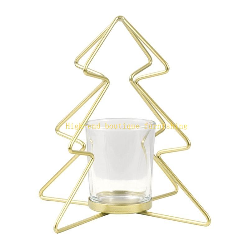  3pcs Christmas Tree Holder Iron Candlestick Stand Tealight Candlelight