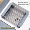 Adjustable Folding Kitchen Sink Stainless Steel Dish Drain Rack Space-Saving Sink Storage Sink Drain Rack Fittings