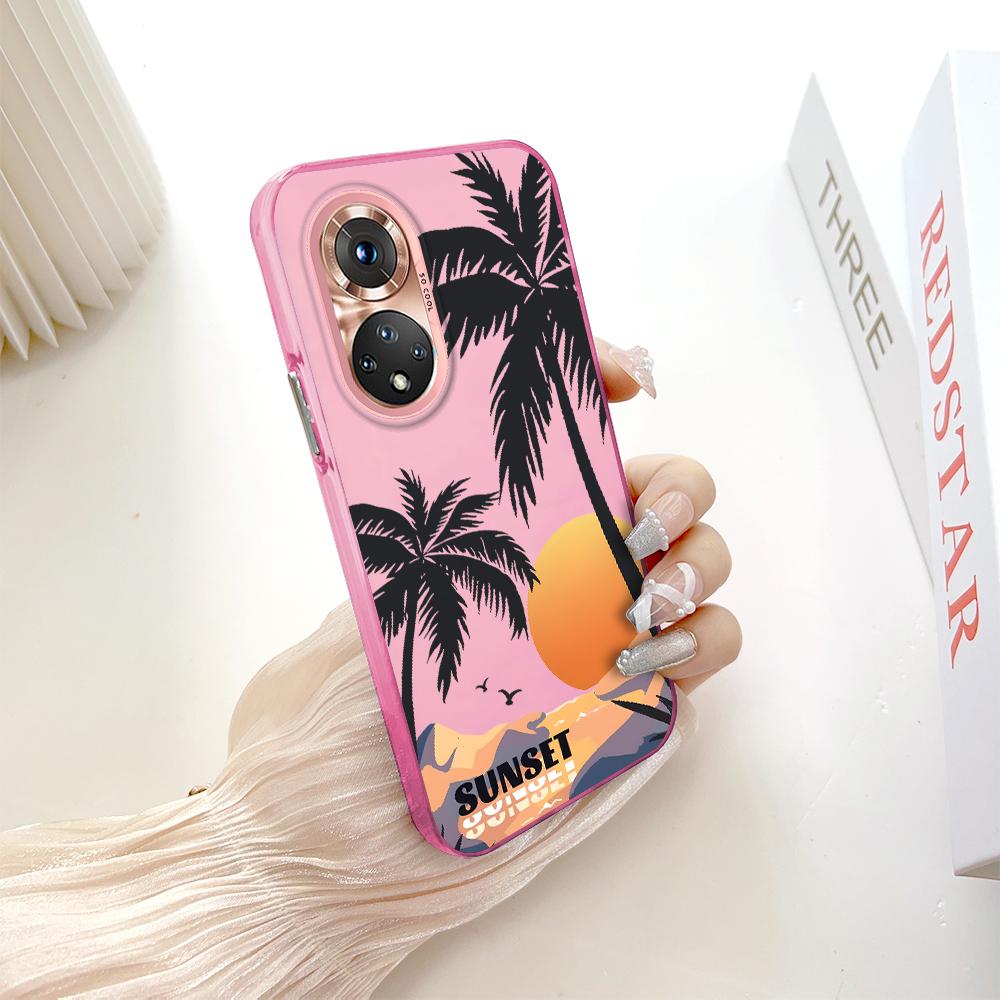 

Раскрашенный узор, разноцветный, серебристый, двусторонний твердый корпус, противоударный противоударный чехол для телефона для Huawei Honor Infinix Tecno iPhone Honor 200 Pro темно-розовый