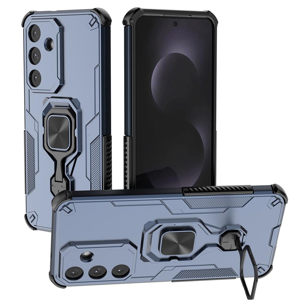 For Samsung Galaxy S25 FE Case Rotatable Ring Kickstand PC+TPU Shockproof Phone Cover