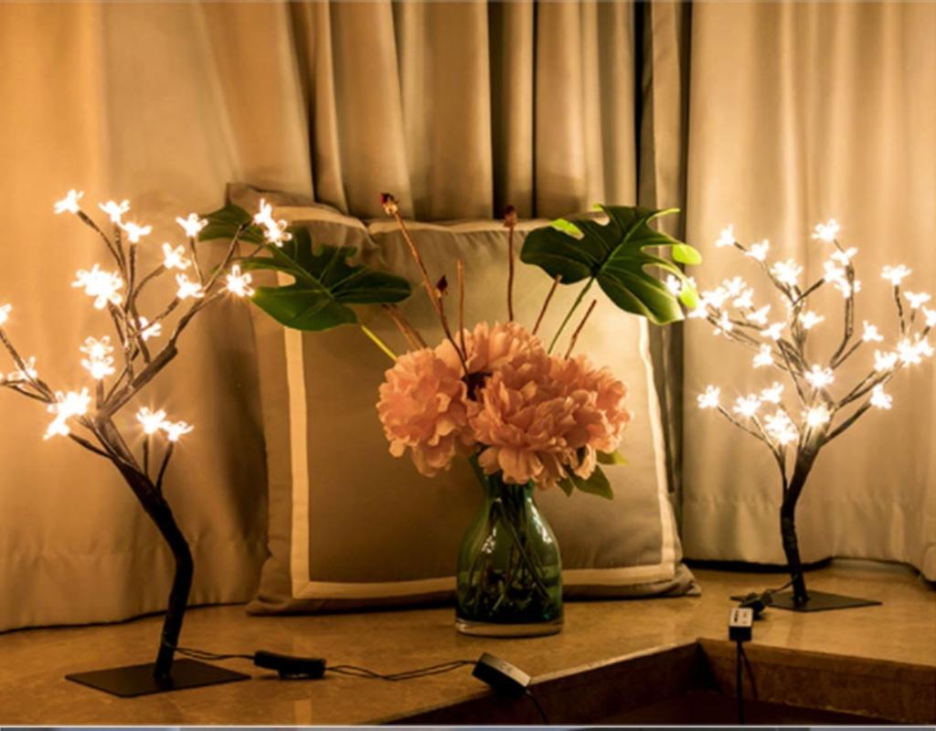 24 LED Table Lamp Cherry Blossom Style Tree Powered Tree Powered Fairy Lamp
