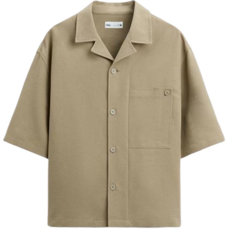 Zara Button Minimalist Versatile Short Sleeve Shirt Men shirts 5581062-706