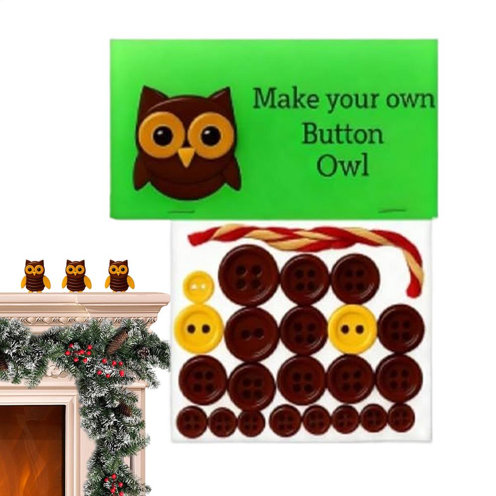 Christmas Animal Craft Buttons Kit Fun Handmade Button Animal Ornaments Home Decorations For Car Apartment Dormitory Office