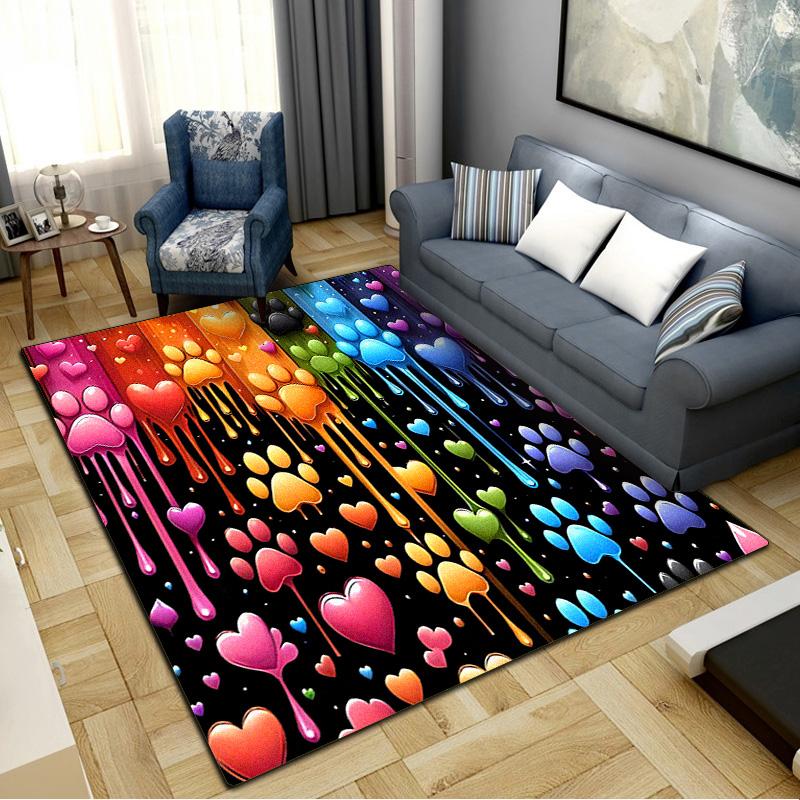 Cute Paws Carpet Rug for Living Room Bedroom Home Sofa Decoration,Kids Play Non-slip Floor Mat