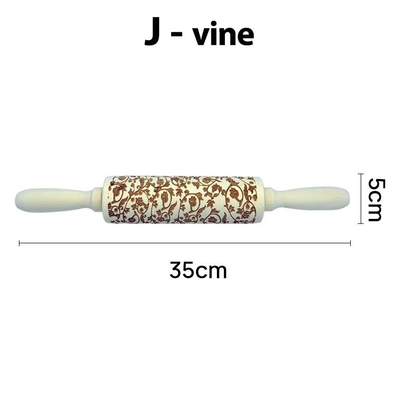 3D Pattern Flower Snowflake Rattan Wooden DIY Baking Tools Laser Engraved Christmas Embossed Rolling Pins Cookie Mold 2025
