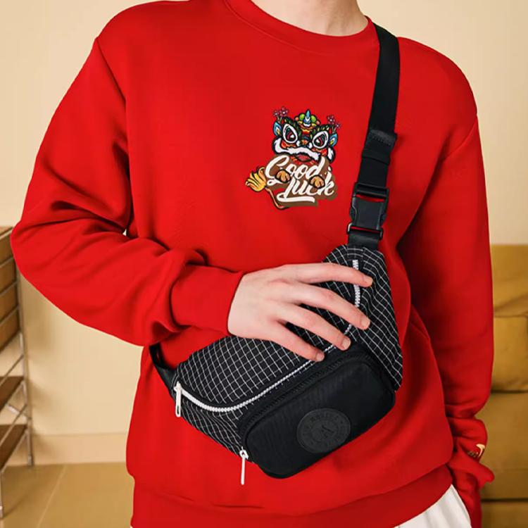 New Anta Life Collection Fabric Shoulder Bag, Crossbody Bag, Sling Bag Regular Unisex Black 192318131-1