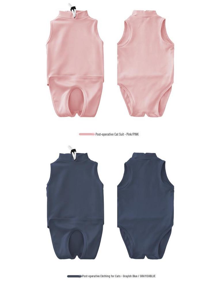 2025 Vysoce elastický prodyšný rekonvalescenční oblek pro kočky: Kryt pro sterilizaci proti zápasení, olizování a kousání