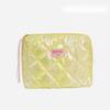 Glossy Waterproof Large Capacity Travel Storage Bag, Diamond Quilted Handheld Makeup Bag, Divided Waterproof Travel Wash Bag