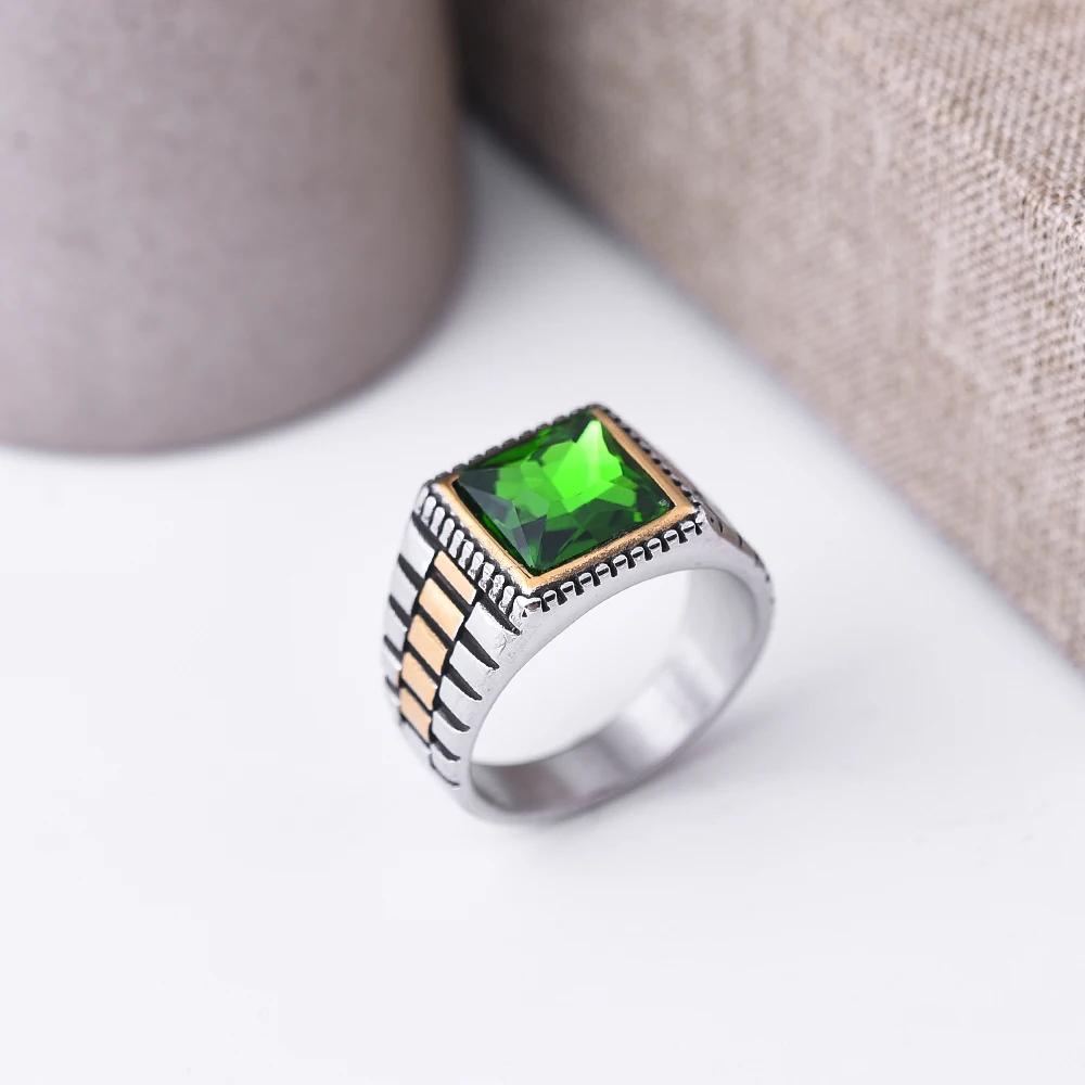 Men's 316LStainless Steel High Quality Onyx Rings Classic Trend Jewelry