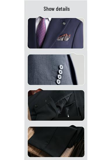Men's Slim Fit Double-Breasted British Style Suit Set - Business Casual & Formal Wear for Weddings and Grooms