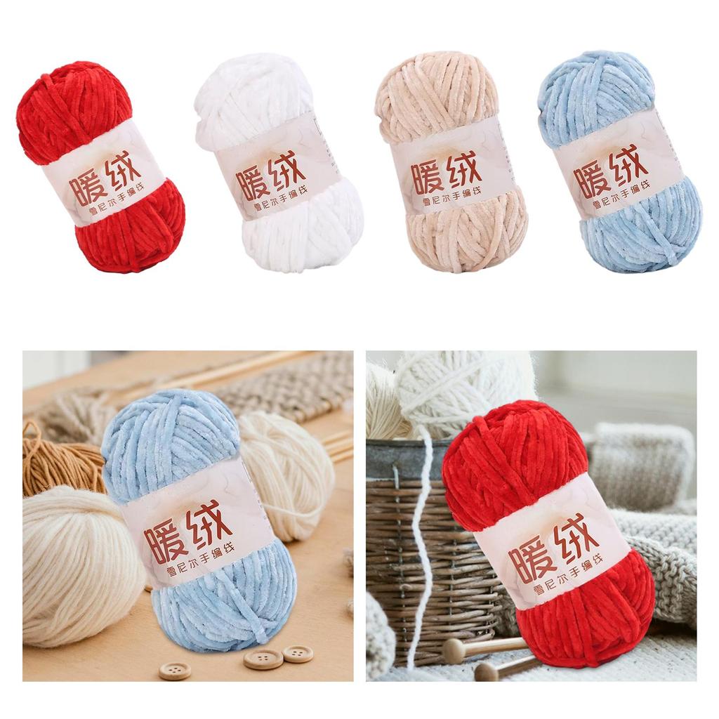 Velvet Yarn 100G 80M 6mm Thick for Crocheting Chenille Yarn Arm Knit Yarn for Rug Making Pet Bed Blanket Throw Pillow Hand Knitt