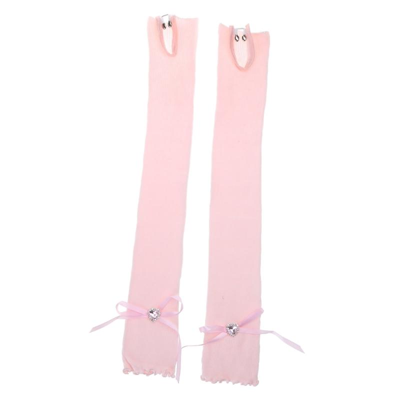 

Womens Vintage Sleeve Balletcore Arm Sleeves Laciness Diamond Knitted Gloves Blingbling Diamond Gloves Lace