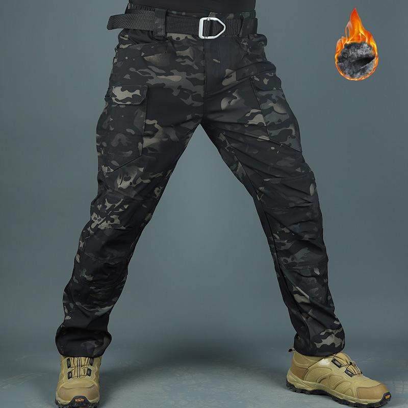 New Men's Casual Waterproof Outdoor Trekking Tactical Trousers  Multi-pocket Breathable Work Pants Cargo Pants Military Army Pants Padded and Warm