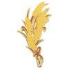Golden Wheat and Barley Enamel Brooch: Stylish Jewelry Pin for Backpack or Lapel
