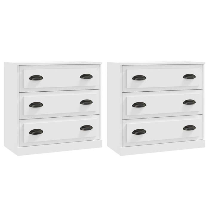 Maison Exclusive - Buffets 2 pcs blanc bois d'ingénierie