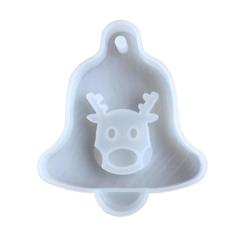 UV Crystal Epoxy Resin Mold Christmas Tree Bell Elk Pendant Silicone Mould Car Pendant Xmas Ornaments Resin Casting Mold