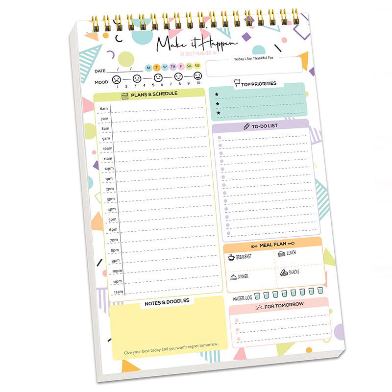 Custom English Sticky Note Pad, Daily Planner Notebook, A5 Simple Schedule Book, Personalized Planner