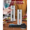 Electric Salt and Pepper Grinder Set with Rechargeable Base - Upgraded Large Capacity, Refillable Pepper Mill Set with LED Light & Adjustable