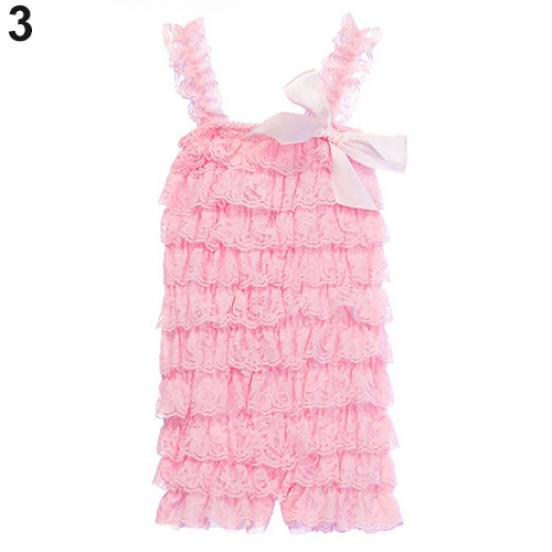Girls' Cutie Bowknot Lace Ruffle Petti Toddler Baby Sling Romper Jumpsuit Showy Girls' Cutie Bowknot Lace Ruffle Petti Toddler Baby Sling Romper Jumpsuit Showy