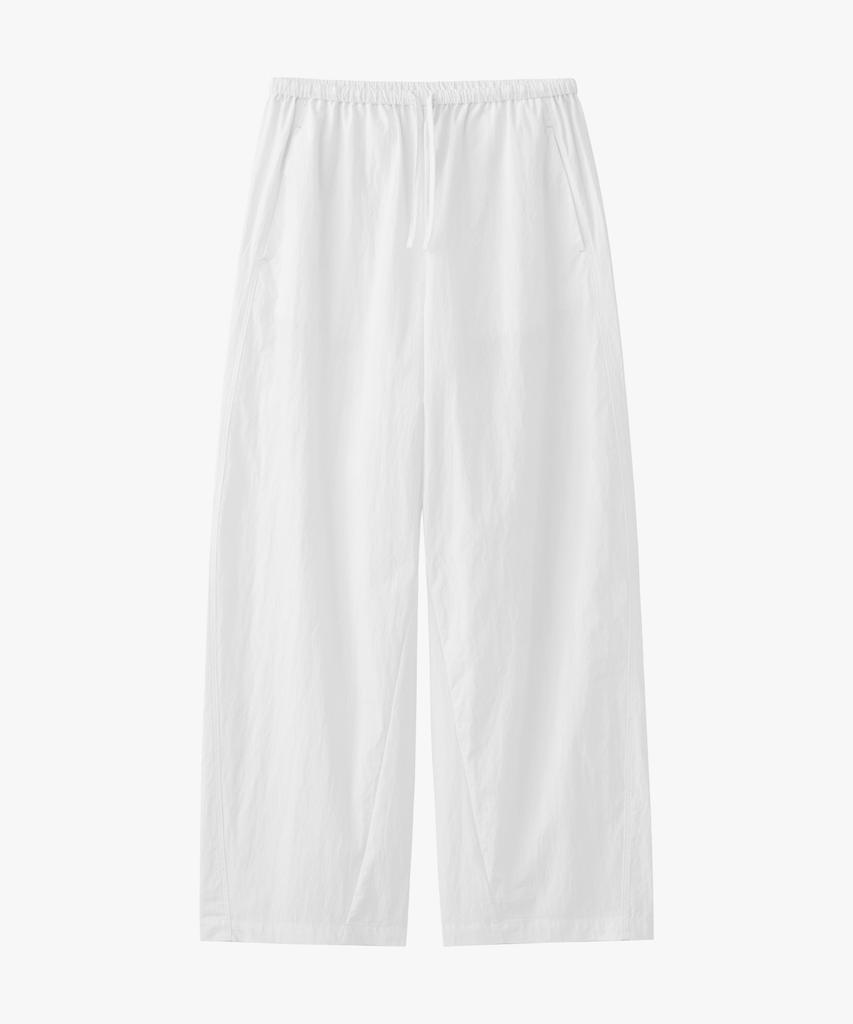 SUARE WOMEN Light Cotton Elastic Waist Pants White