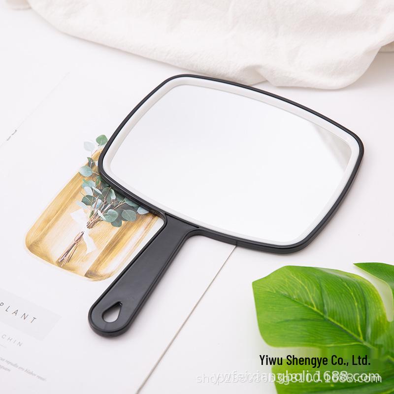 Large Handheld Princess Makeup Mirror with Handle - Girls  Home Decor and Dressing Table Accessory 18.8*26.4cm Handle Mirror чёрный
