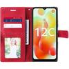 Case for Xiaomi Redmi 12C/11A - E.F.Connection - Retro Shockproof - PU Leather - Stand - Red