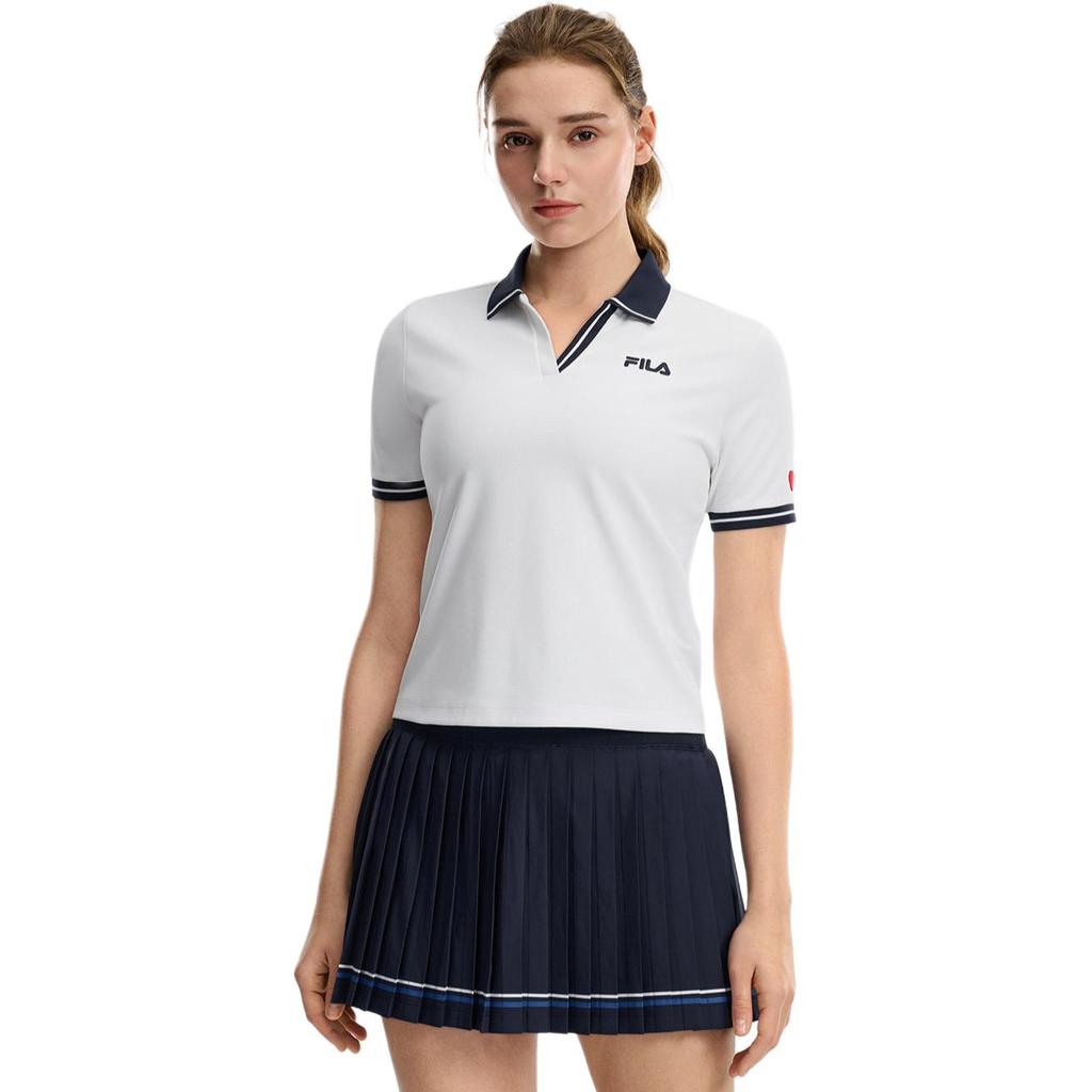 FILA Fitted Quick-Dry Knitted Tennis Polo Shirt Women tops A51W623101F-ZA
