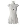 V-neck Lace-up Short Skirts Transparent Dresses Women Fashion Lace Halter Dress  For Girls