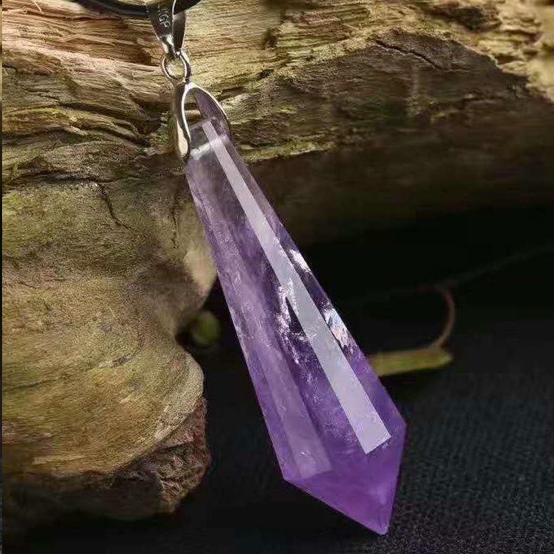 Natural Crystal Pendant with Smoky Quartz, Amethyst, Brown Quartz, Obsidian, Tiger's Eye, and White Crystal