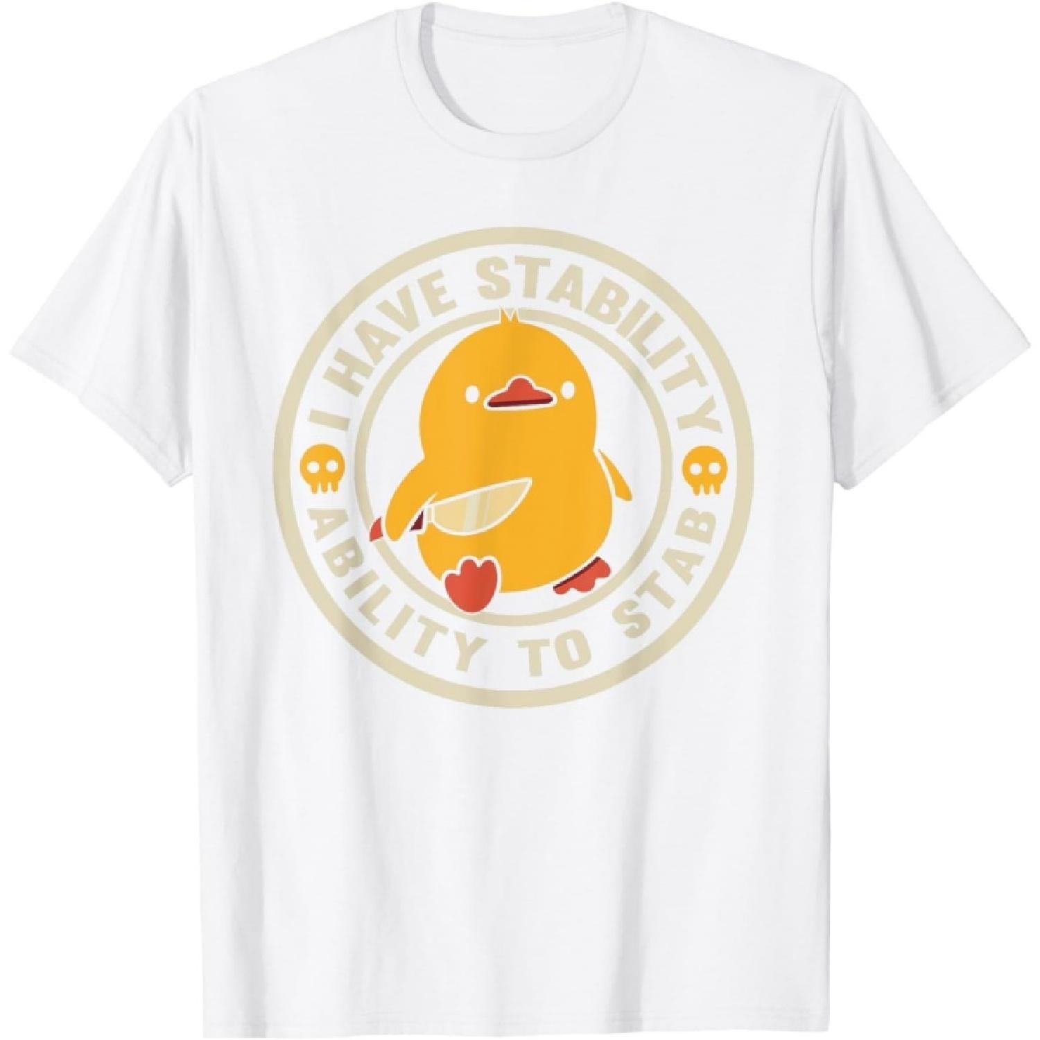 HUYTEDX I Have Stability Ability to Stab Funny Saying Sarcastic Cool T-Shirt S белый