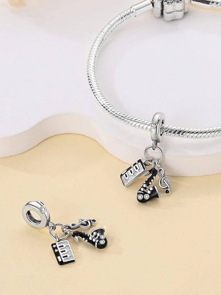 Charm Copper Colors Music Cat Earphones Harp Bead For Original Bracelet Diy Beads Charms Jewellery Making Gift For Women Styfne