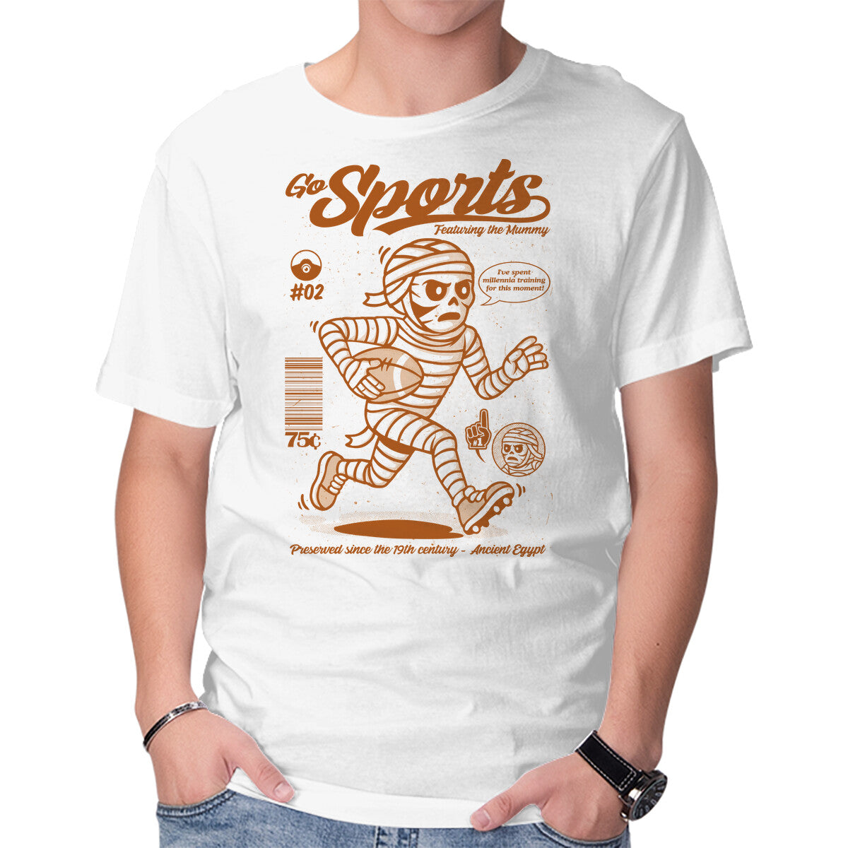 Unisex Crew Neck T-Shirt Go Sports Mummy Graphic Short Sleeve Casual Tee S