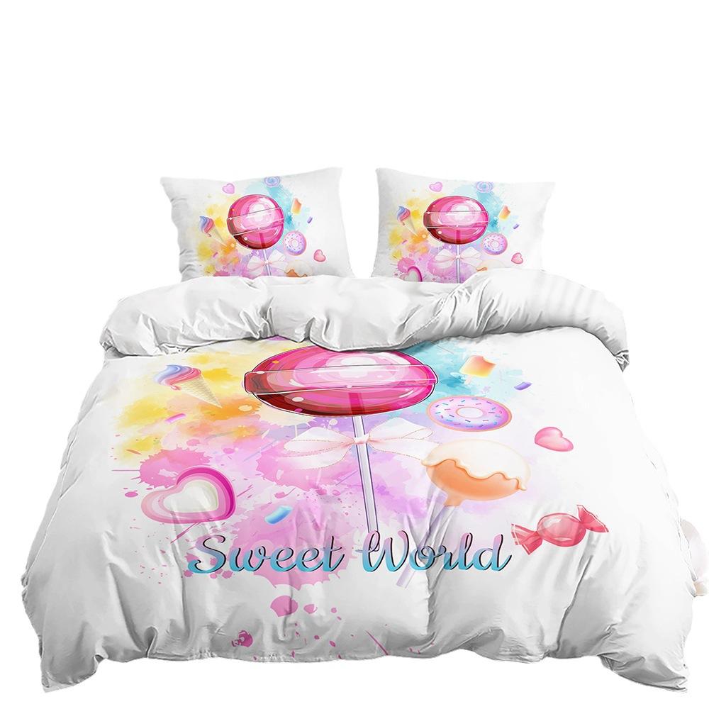 Three-Piece Fruit Dessert Quilt Set Two-Piece Bed Digital Printing Kit
