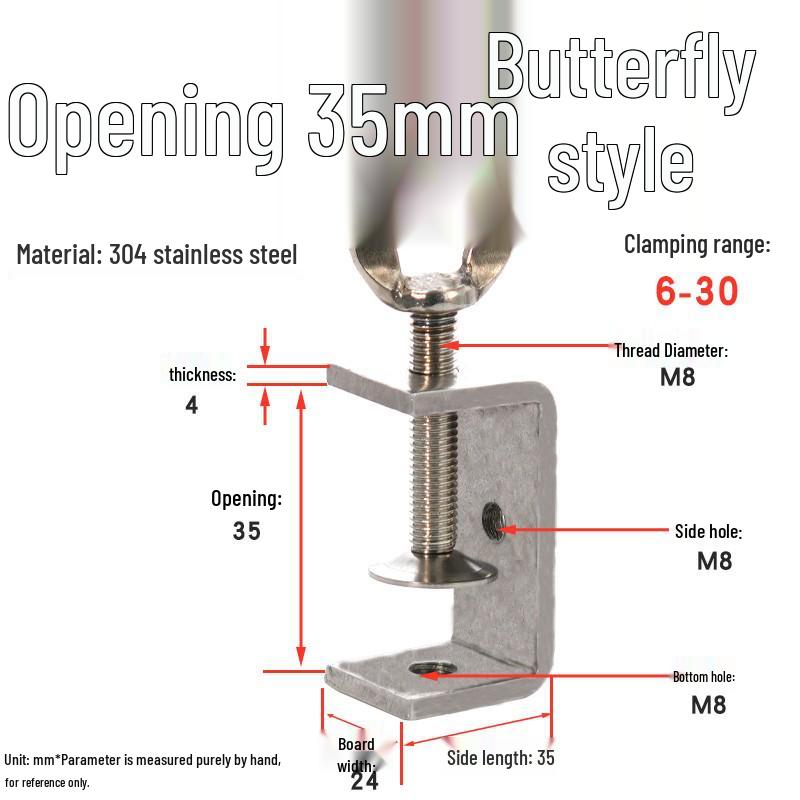 304 Stainless Steel U-Clamp Tiger Clamp with Hand-Tightened Eyebolt