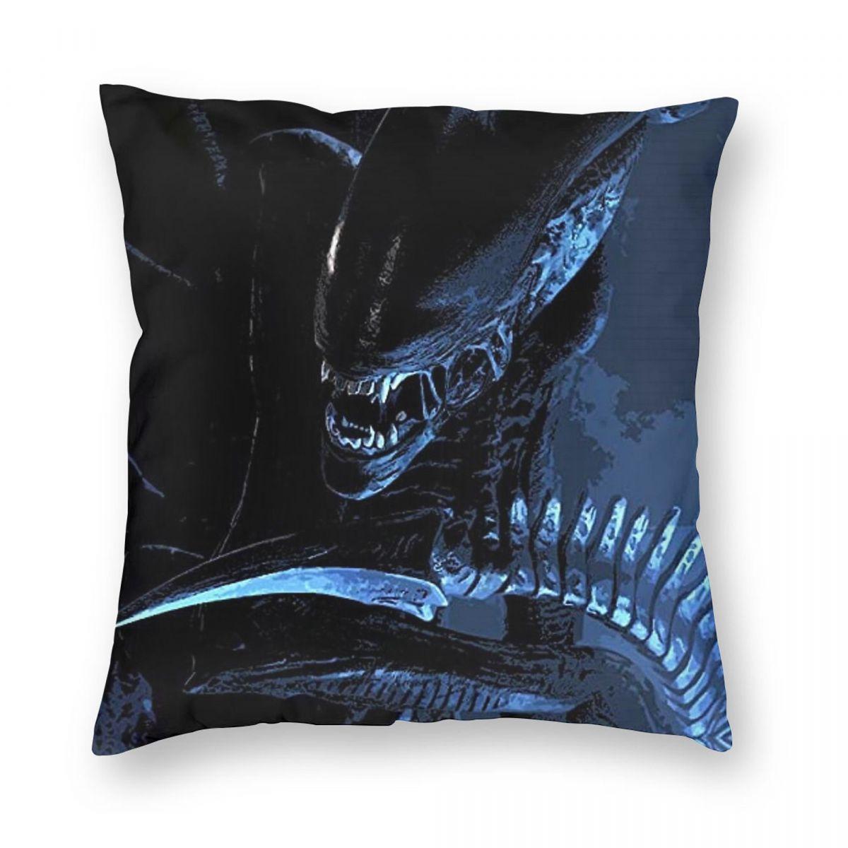 

Alien Xenomorph Square Pillowcase Polyester Linen Velvet Creative Zip Decor Pillow Case Sofa Cushion Cover 18 12x12Inch
