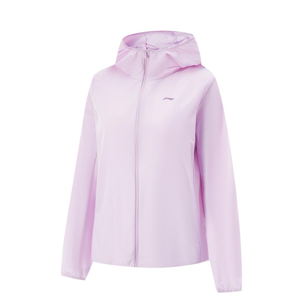 Li Ning Fitness Series Solid Color Zipper Hooded Comfortable Breathable Versatile Sports Jacket Women Jacket Twilight-Purple AFDV154-2
