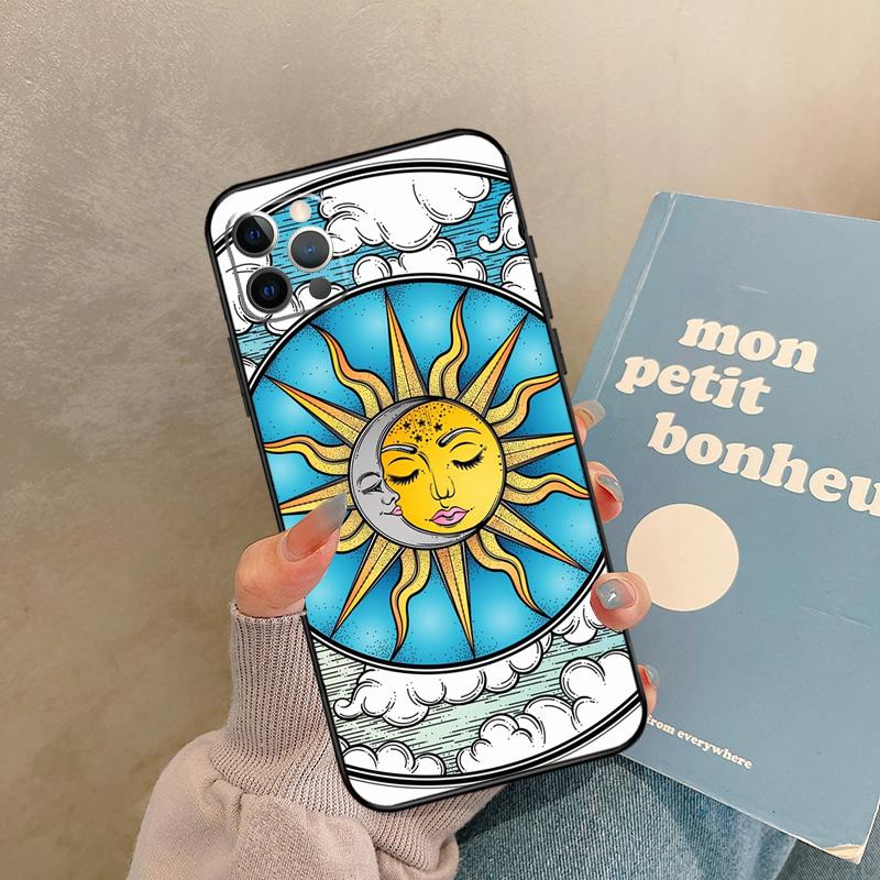 SUN AND MOON Mystic Zodiac Case For iPhone 17 Air 15 14 13 12 11 16 Pro Max 13 Mini XR 15 16 Plus 16e Back Cover Shell
