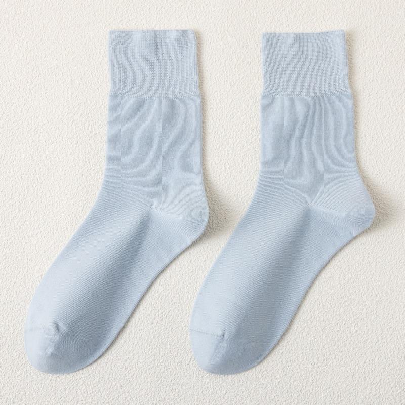 Female Spring and Summer Thin Cotton Pure Color Deodorizing Sweat Absorption Anti Pilling All Go Boneless Tube Socks
