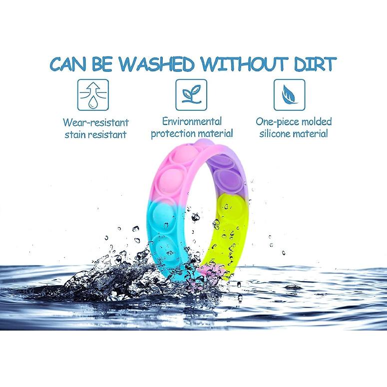 120 Pcs Pop Bracelet Bubble Fidget Sensory Toys for Party Favors, Pop Keychain Bulk for Classroom Prizes, Easter Egg Basket Stuffers Christmas