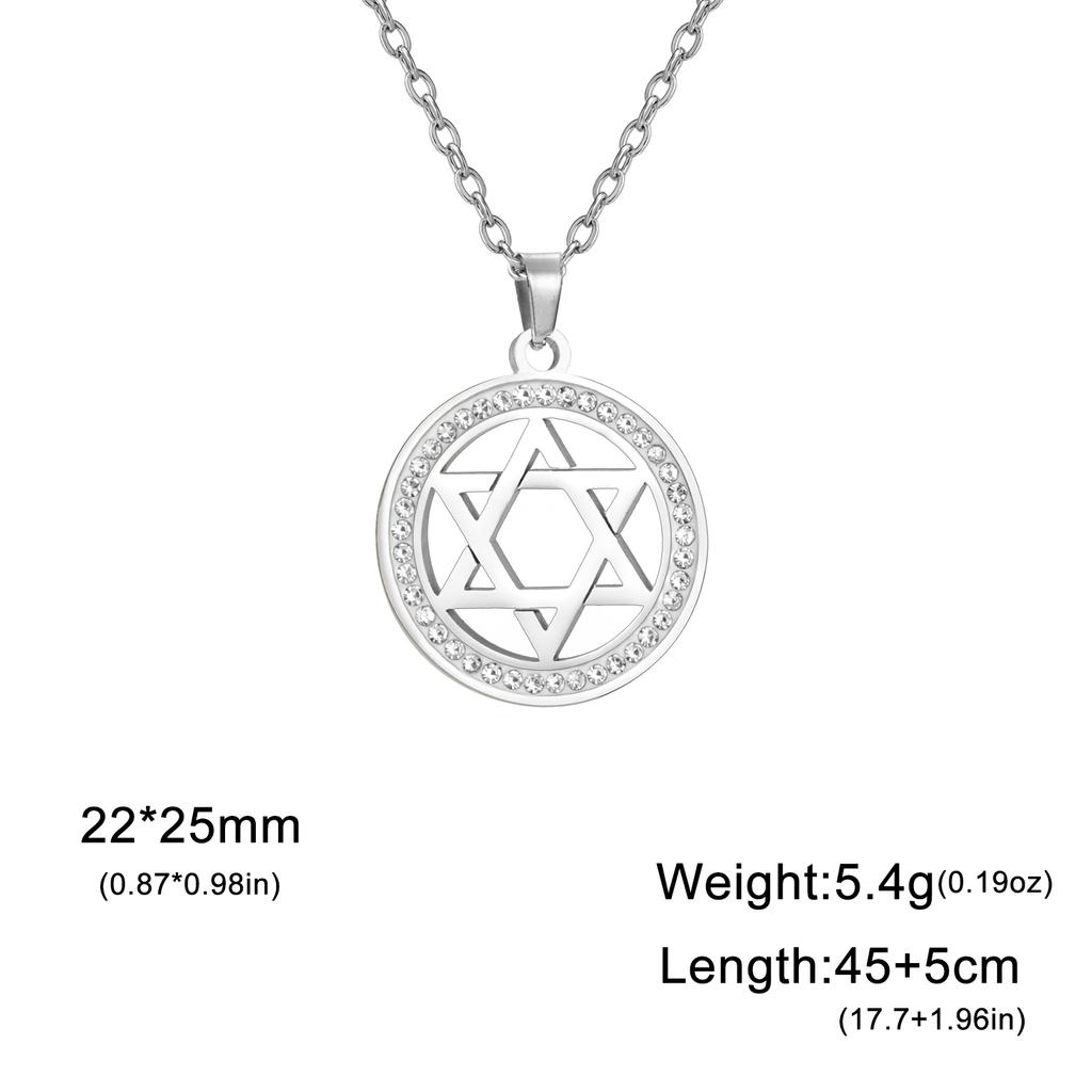 Zircon Star of David Choker Necklace for Women Gold Stainless Steel Neck Chain Hexagram Israel Jewish Judaism Jewelry